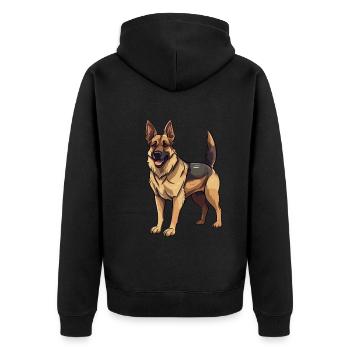 Juste une fille qui aime le berger allemand pour - Veste à capuche bio Premium Unisexe - noir - Dos - Nico (187cm)