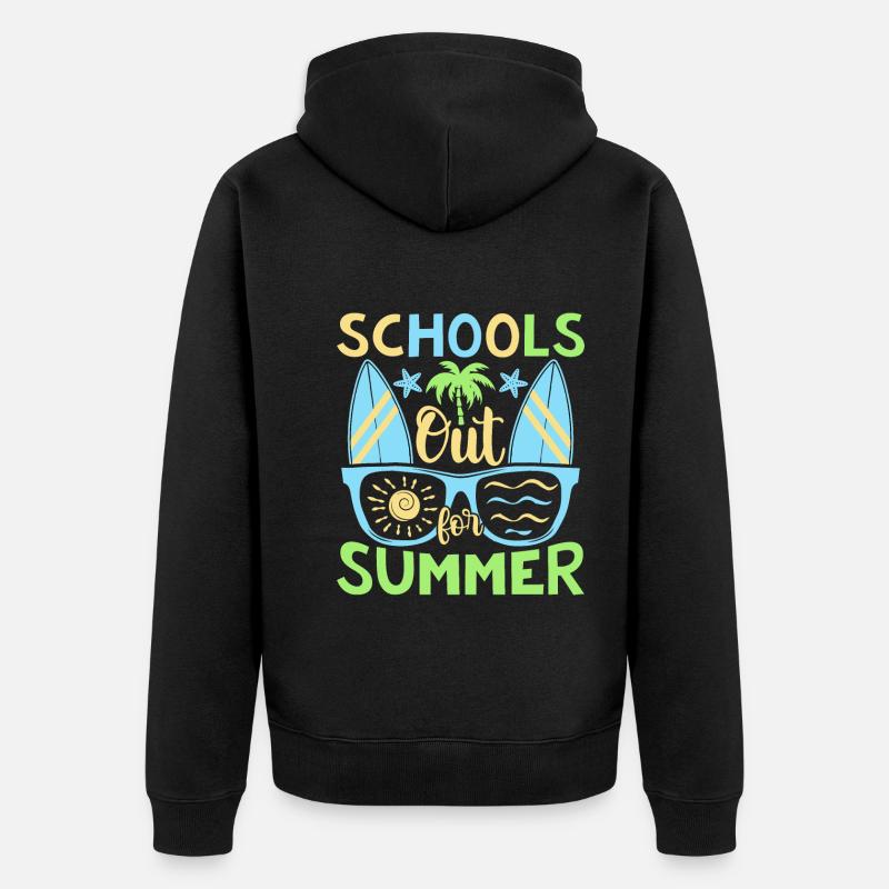 Pas d’école en été - Veste à capuche bio Premium Unisexe - noir