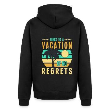 Here's to a holiday without regrets - Unisex Premium Organic Zip Hoodie - black - Back - Nico (187cm)