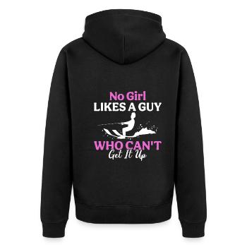 Aucune fille n’aime un gars qui ne peut pas en avoir un - Veste à capuche bio Premium Unisexe - noir - Dos - Nico (187cm)