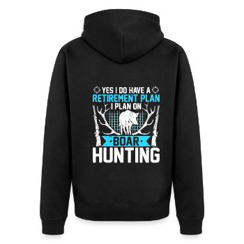 Retirement plan is to go hunting - Unisex Premium Organic Zip Hoodie - black - Back - Nico (187cm)