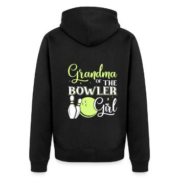 The grandmother of the bowler girl - Unisex Premium Organic Zip Hoodie - black - Back - Nico (187cm)