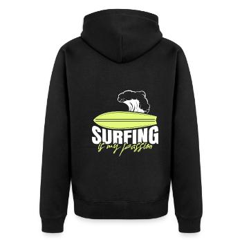 Le surf est ma passion - Veste à capuche bio Premium Unisexe - noir - Dos - Nico (187cm)