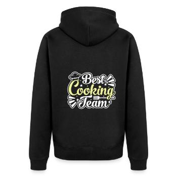 Bestes Kochteam - Unisex Premium Bio Zip Hoodie - Schwarz - Hinten - Nico (187cm)