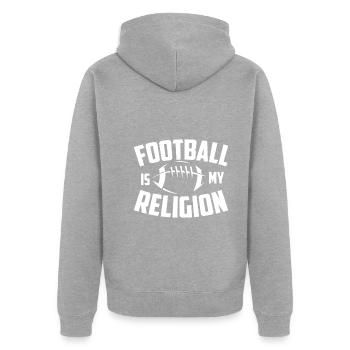 American Football Is My Religion - Unisex Premium Organic Zip Hoodie - heather grey - Back - Nico (187cm)