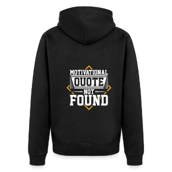 Motivationszitat Nicht Gefunden - Unisex Premium Bio Zip Hoodie - Schwarz - Hinten - Nico (187cm)