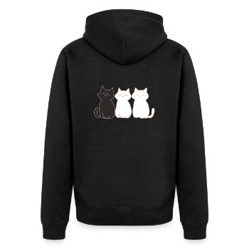 3 petits chatons - Veste à capuche bio Premium Unisexe - noir - Dos - Nico (187cm)