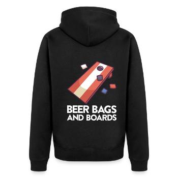 Jeu de Cornhole Tenue de trou de maïs avec Cornhole - Veste à capuche bio Premium Unisexe - noir - Dos - Nico (187cm)