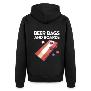Jeu de Cornhole Tenue de trou de maïs avec Cornhole - Veste à capuche bio Premium Unisexe - noir - Dos - Nico (187cm)