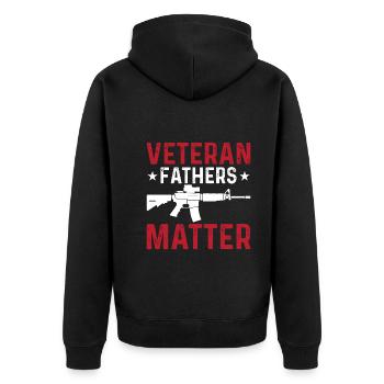 Veteran fathers are important - Unisex Premium Organic Zip Hoodie - black - Back - Nico (187cm)