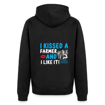 J’ai embrassé un agriculteur et j’aime ça ! - Veste à capuche bio Premium Unisexe - noir - Dos - Nico (187cm)