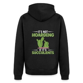 Les plantes succulentes ne thésaurisent pas - Veste à capuche bio Premium Unisexe - noir - Dos - Nico (187cm)