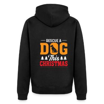 Sauver un chien à Noël - Veste à capuche bio Premium Unisexe - noir - Dos - Nico (187cm)