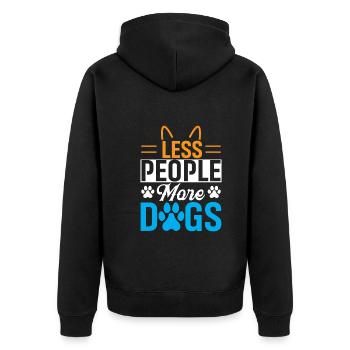 Moins de monde, plus de chiens - Veste à capuche bio Premium Unisexe - noir - Dos - Nico (187cm)