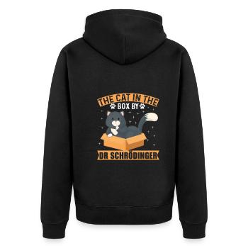 Le chat dans la boîte par le Dr Schrödinger - Veste à capuche bio Premium Unisexe - noir - Dos - Nico (187cm)