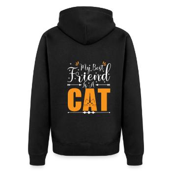 Mon meilleur ami est un chat - Veste à capuche bio Premium Unisexe - noir - Dos - Nico (187cm)