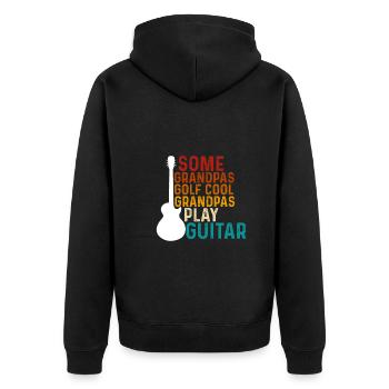 Manche Großväter Golfen Coole Großväter Spielen - Unisex Premium Bio Zip Hoodie - Schwarz - Hinten - Nico (187cm)