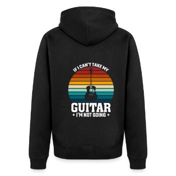 Wenn Ich Meine Gitarre Nicht Mitnehmen Kann - Unisex Premium Bio Zip Hoodie - Schwarz - Hinten - Nico (187cm)