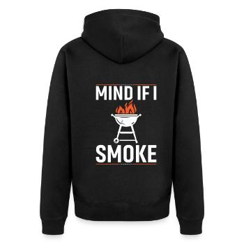 Can I smoke? - Unisex Premium Organic Zip Hoodie - black - Back - Nico (187cm)