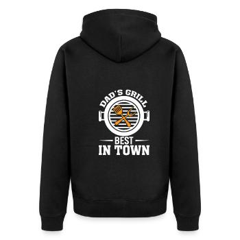 Dad's Grill The Best In Town - Unisex Premium Organic Zip Hoodie - black - Back - Nico (187cm)