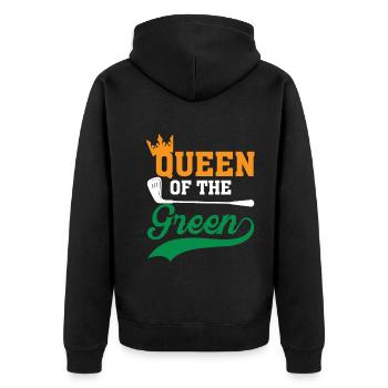 Königin Des Grüns - Unisex Premium Bio Zip Hoodie - Schwarz - Hinten - Nico (187cm)
