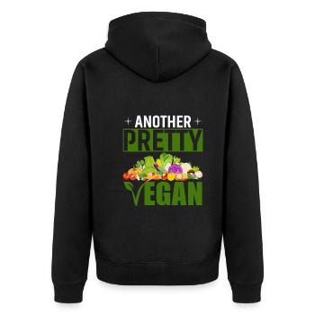 Another pretty vegan - Unisex Premium Organic Zip Hoodie - black - Back - Nico (187cm)