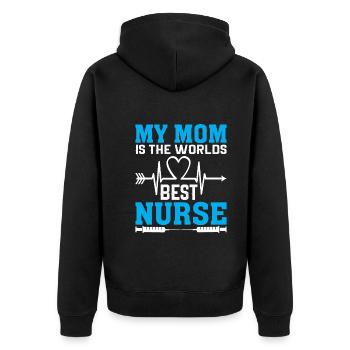 Meine Mutter Ist Die Beste Krankenschwester Der We - Unisex Premium Bio Zip Hoodie - Schwarz - Hinten - Nico (187cm)