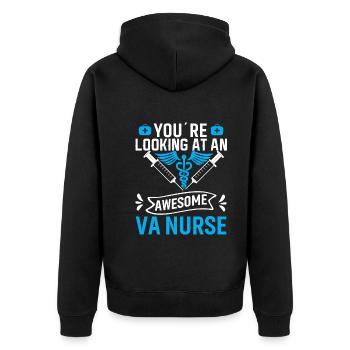 You See A Fantastic Va-Nurse - Unisex Premium Organic Zip Hoodie - black - Back - Nico (187cm)