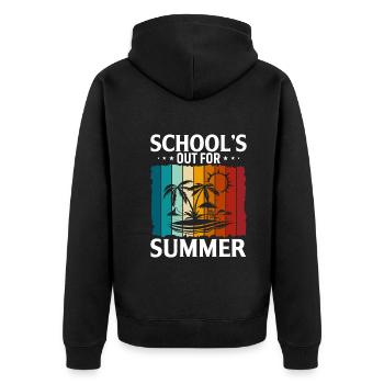 Die Schule Ist Aus Für Den Sommer - Unisex Premium Bio Zip Hoodie - Schwarz - Hinten - Nico (187cm)