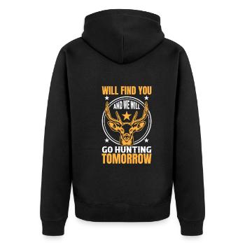 I'll find you and we'll meet tomorrow on Tuesday - Unisex Premium Organic Zip Hoodie - black - Back - Nico (187cm)
