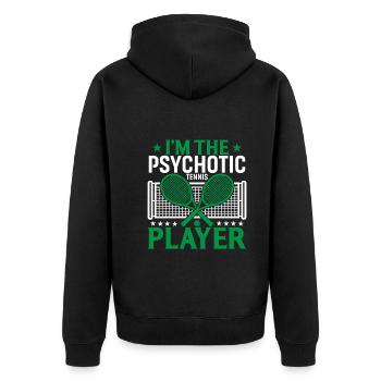 Je suis le joueur de tennis psychotique - Veste à capuche bio Premium Unisexe - noir - Dos - Nico (187cm)
