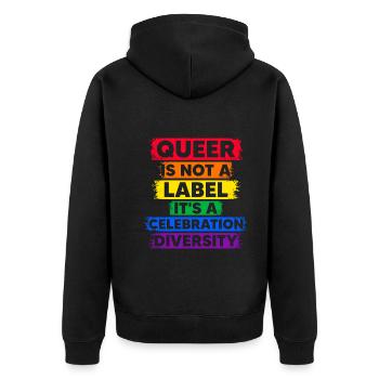 Queer n’est pas une étiquette, c’est une célébration des plongeurs - Veste à capuche bio Premium Unisexe - noir - Dos - Nico (187cm)