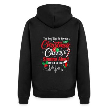 Der beste Weg, Weihnachtsstimmung zu verbreiten, ist das Singen - Unisex Premium Bio Zip Hoodie - Schwarz - Hinten - Nico (187cm)