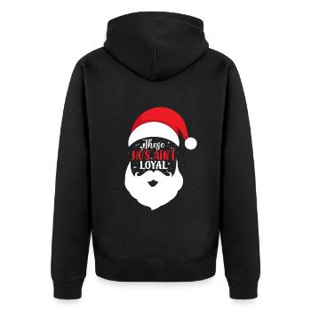 Diese Ho's sind nicht loyal - Unisex Premium Bio Zip Hoodie - Schwarz - Hinten - Nico (187cm)
