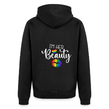 Je suis sa beauté - Veste à capuche bio Premium Unisexe - noir - Dos - Nico (187cm)
