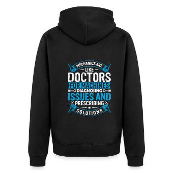 Les mécaniciens sont comme les médecins pour les machines, le diagnostic - Veste à capuche bio Premium Unisexe - noir - Dos - Nico (187cm)