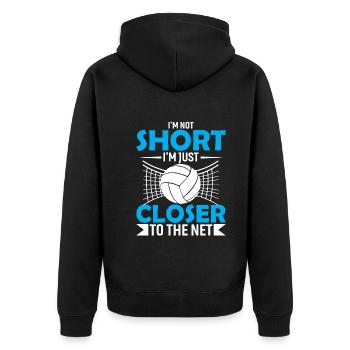 I'm Not Short, I'm Just Closer To The Net. - Unisex Premium Organic Zip Hoodie - black - Back - Nico (187cm)