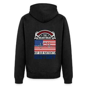 American Veterans: The Heartbeat Of Our Nation'S H - Unisex Premium Organic Zip Hoodie - black - Back - Nico (187cm)