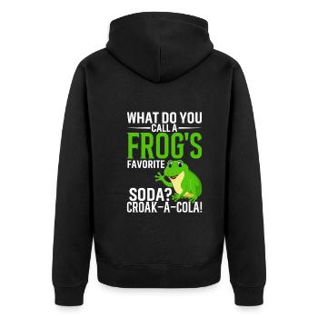 What Do You Call A Frog's Favorite Soda? Croak-A-C - Unisex Premium Organic Zip Hoodie - black - Back - Nico (187cm)