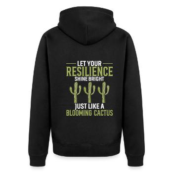 Let Your Resilience Shine Bright, Just Like A Bloo - Unisex Premium Organic Zip Hoodie - black - Back - Nico (187cm)