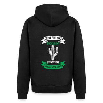 Les cactus sont comme de succulents porcs-épics - à manipuler avec - Veste à capuche bio Premium Unisexe - noir - Dos - Nico (187cm)
