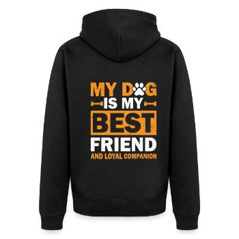 Mon chien est mon meilleur ami et mon fidèle compagnon - Veste à capuche bio Premium Unisexe - noir - Dos - Nico (187cm)
