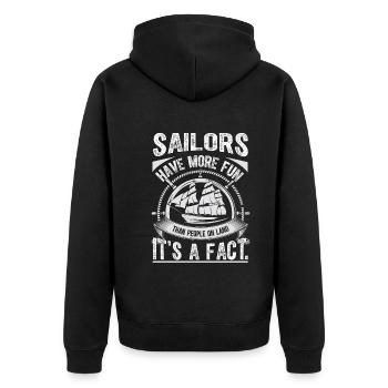Les marins s’amusent plus que les gens à terre, c’est un - Veste à capuche bio Premium Unisexe - noir - Dos - Nico (187cm)