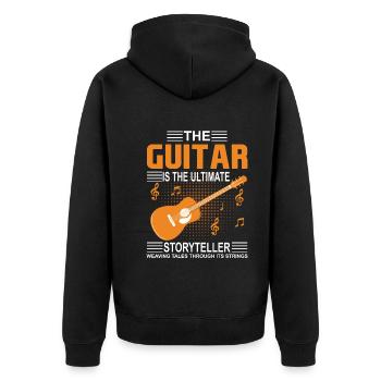 The Guitar Is The Ultimate Storyteller, Weaving Ta - Unisex Premium Organic Zip Hoodie - black - Back - Nico (187cm)