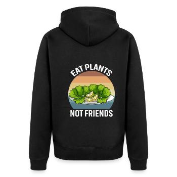Mangez des plantes, pas des amis - Veste à capuche bio Premium Unisexe - noir - Dos - Nico (187cm)