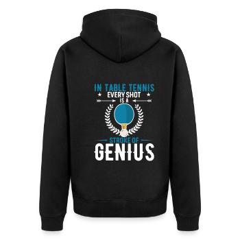 Au tennis de table, chaque coup est un coup de génie. - Veste à capuche bio Premium Unisexe - noir - Dos - Nico (187cm)