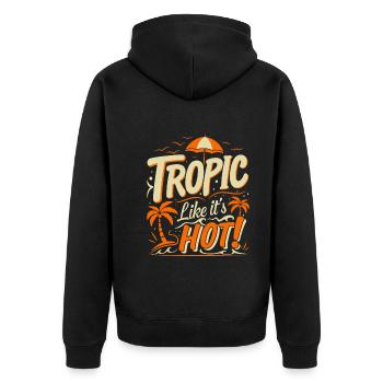 Tropique comme s’il faisait chaud ! - Veste à capuche bio Premium Unisexe - noir - Dos - Nico (187cm)