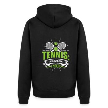 Le tennis : le seul drame dont j’ai besoin ! - Veste à capuche bio Premium Unisexe - noir - Dos - Nico (187cm)