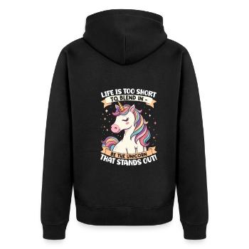 La vie est trop courte pour se fondre dans la masse - soyez la licorne - Veste à capuche bio Premium Unisexe - noir - Dos - Nico (187cm)