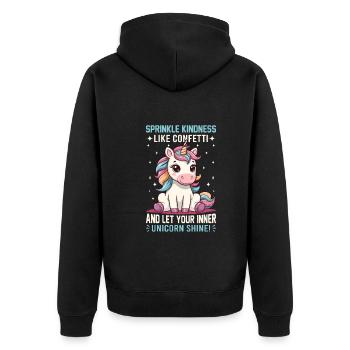 Saupoudrez la gentillesse comme des confettis et laissez votre intérieur - Veste à capuche bio Premium Unisexe - noir - Dos - Nico (187cm)